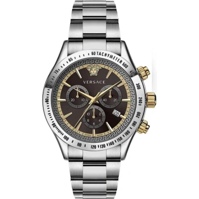 Pre-owned Versace Vev700419 Chronograph Classic Mens Watch 44mm 5atm Stainless Steel Swiss