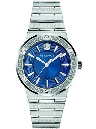 Pre-owned Versace Vevh00520 Greca Logo Unisex Mens Watch 38mm 5atm