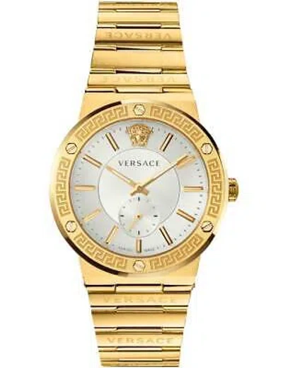 Pre-owned Versace Vevi00520 Mens Watch Greca Logo 41mm 5atm