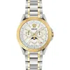 Versace V-galaxy Moonphase 43mm Watch In Silver
