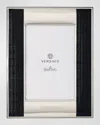 Versace Vhf11 Picture Frame, 4" X 6" In Silver-black