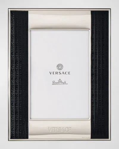 Versace Vhf11 Picture Frame, 4" X 6" In Silver-black