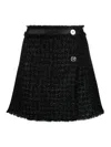 Versace Black Wool Blend Miniskirt In Black