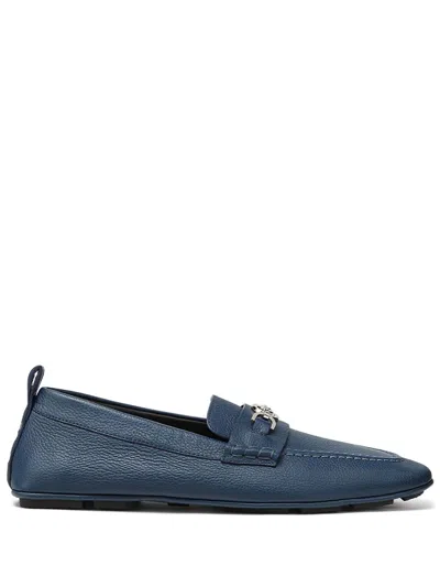 Navy blue slip on Versace loafers s-l400.jpg main image 4