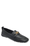 Versace Villa Loafers In Calfskin Leather In Black- Gold