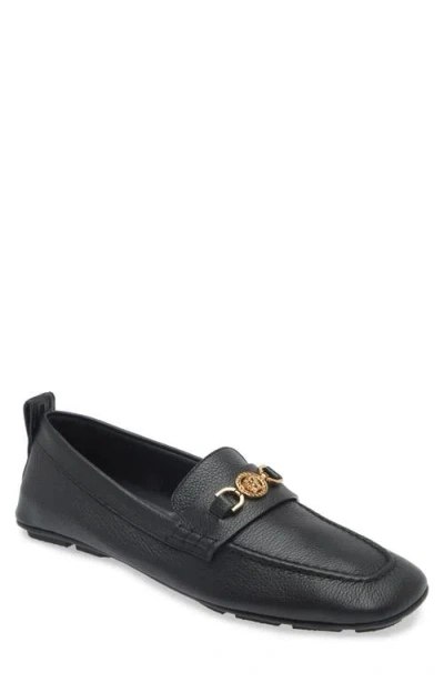Versace Villa Suede Loafers In Black