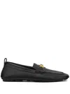 Versace Villa Loafers In Calfskin Leather In 黑色