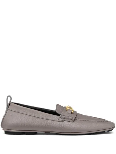 Versace Villa Loafers In Gray