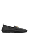 Versace Villa Loafers In Calfskin Leather In Black