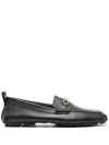 Versace Villa Loafers In Calfskin Leather In Schwarz
