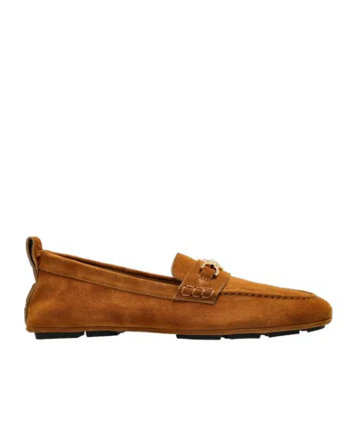 Versace Villa Medusa-plaque Loafers In Brown