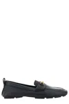 Versace Villa Loafers In Calfskin Leather In Nero