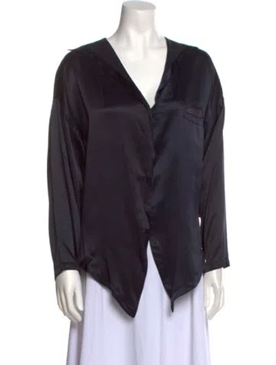 Pre-owned Versace Vintage 1980's Blouse In Blue
