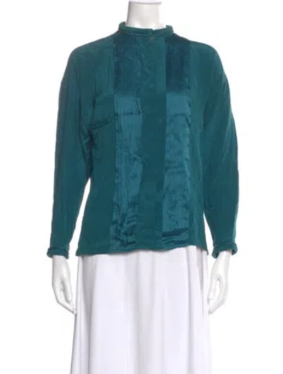 Pre-owned Versace Vintage 1980's Blouse In Blue
