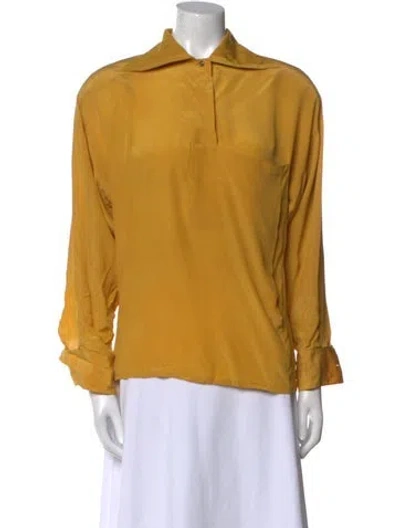 Pre-owned Versace Vintage 1980's Blouse In Yellow
