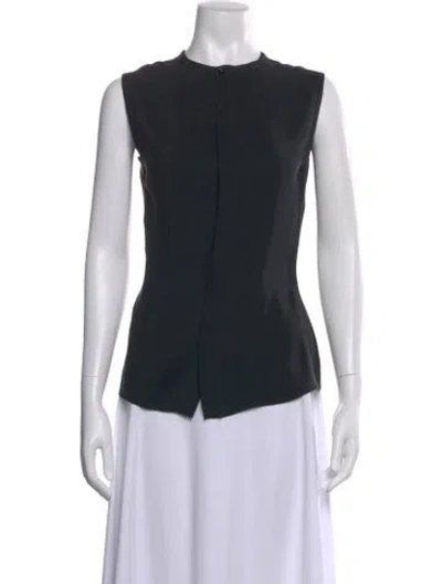 Pre-owned Versace Vintage 1980's Button-up Top In Black