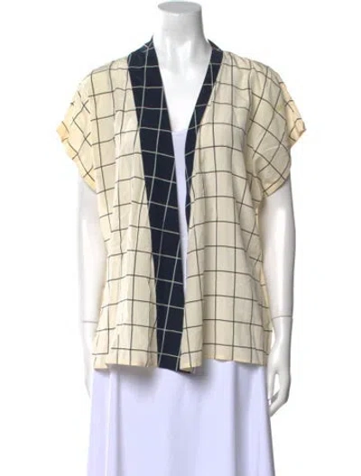 Pre-owned Versace Vintage 1980's Button-up Top In Neutral