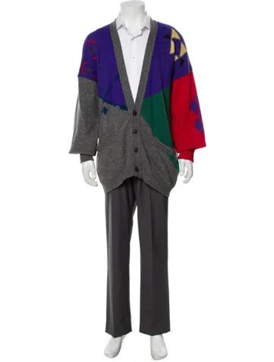 Pre-owned Versace Vintage 1980's Cardigan In Blue