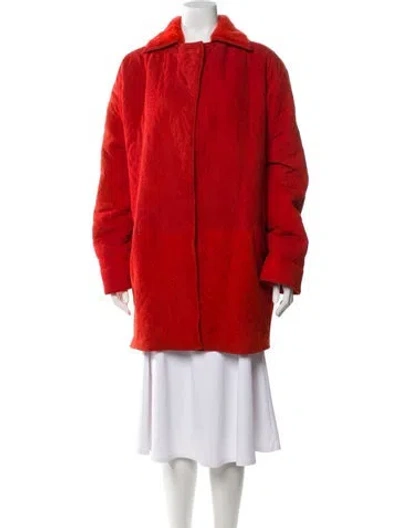 Pre-owned Versace Vintage 1980's Fur Coat In Red