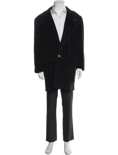 Pre-owned Versace Vintage 1980's Overcoat In Black