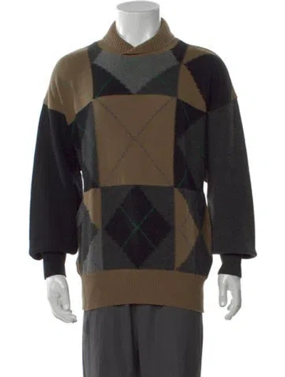Pre-owned Versace Vintage 1980's Polo Sweater In Multi