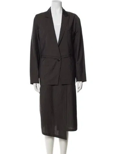 Pre-owned Versace Vintage 1980's Skirt Suit In Brown