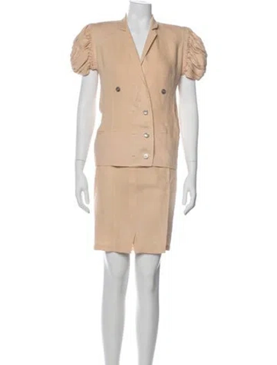 Pre-owned Versace Vintage 1980's Skirt Suit In Neutral