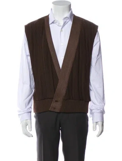 Pre-owned Versace Vintage 1980's Sweater Vest In Brown