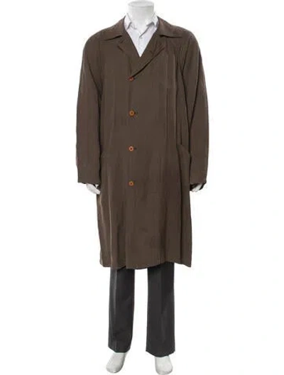 Pre-owned Versace Vintage 1980's Trench Coat In Brown