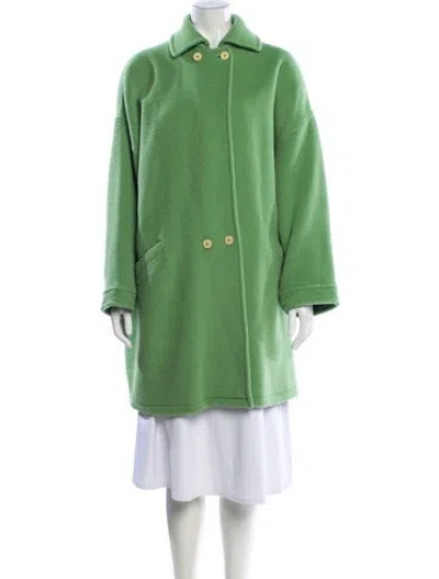 Pre-owned Versace Vintage 1980's Trench Coat In Green