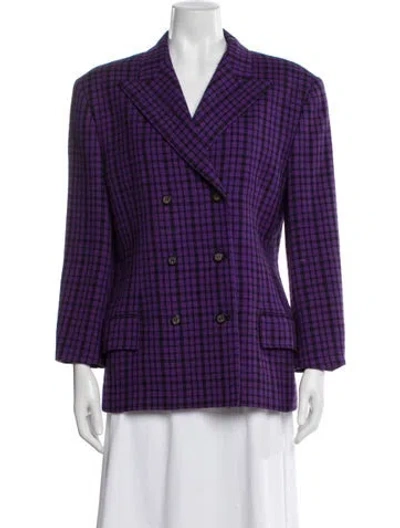 Pre-owned Versace Vintage 1988 Blazer In Black/purple