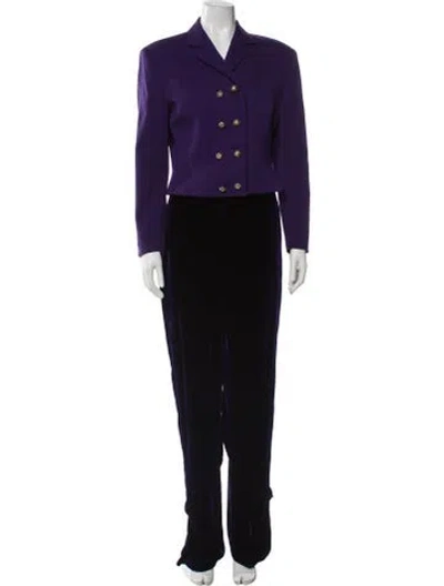 Pre-owned Versace Vintage 1988 Pantsuit In Purple