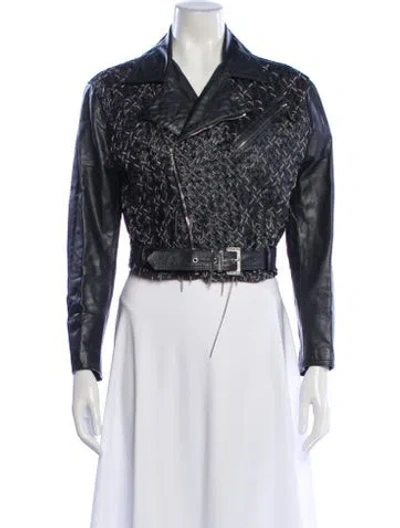 Pre-owned Versace Vintage 1990's Biker Jacket In Black