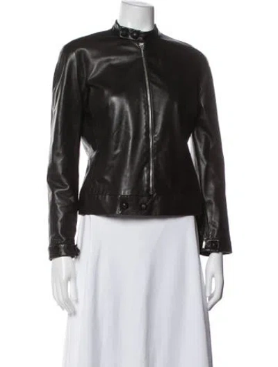 Pre-owned Versace Vintage 1990's Biker Jacket In Black