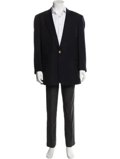 Pre-owned Versace Vintage 1990's Blazer In Blue