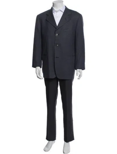 Pre-owned Versace Vintage 1990's Blazer In Blue