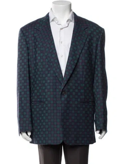 Pre-owned Versace Vintage 1990's Blazer In Green/purple
