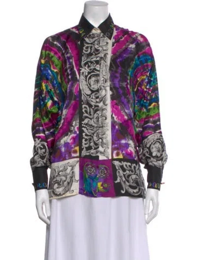 Pre-owned Versace Vintage 1990's Blouse In Black