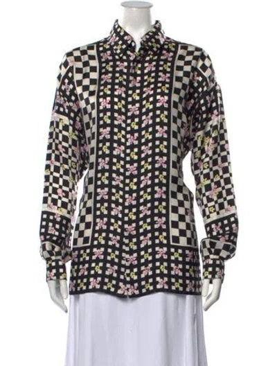 Pre-owned Versace Vintage 1990's Blouse In Black/white