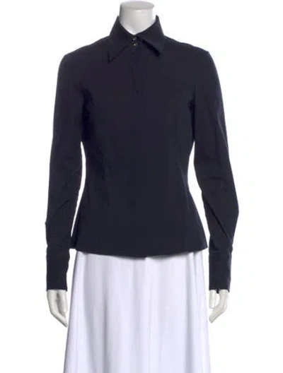 Pre-owned Versace Vintage 1990's Blouse In Blue