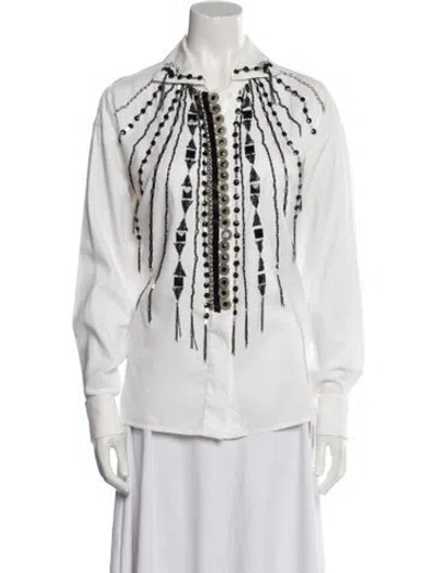 Pre-owned Versace Vintage 1990 Blouse In White