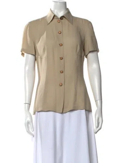 Pre-owned Versace Vintage 1990's Button-up Top In Neutrals
