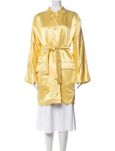 Pre-owned Versace Vintage 1990's Coat In Yellow