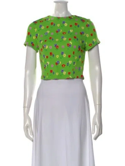 Pre-owned Versace Vintage 1990's Crop Top In Green