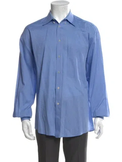 Pre-owned Versace Vintage 1990's Dress Shirt In Blue