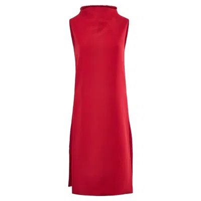 Pre-owned Versace Vintage 1990's Gianni  Couture Red Wool Sleevless Dress