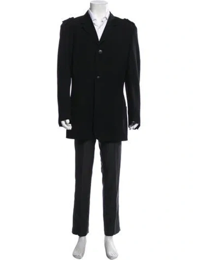 Pre-owned Versace Vintage 1990's Overcoat In Black