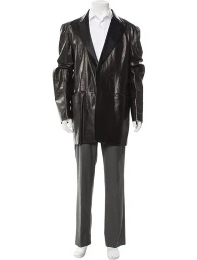 Pre-owned Versace Vintage 1990's Overcoat In Black