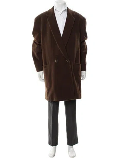 Pre-owned Versace Vintage 1990's Overcoat In Brown