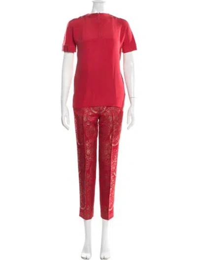 Pre-owned Versace Vintage 1990 Pant Set In Red